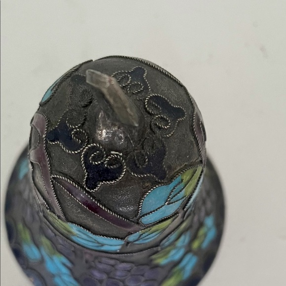 Chinese Cloisonné Bell with Carnelian Clapper Vintage - Picture 3 of 5